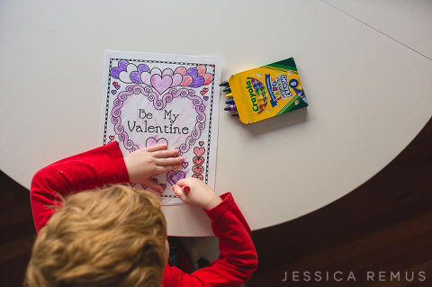 coloring valentines card